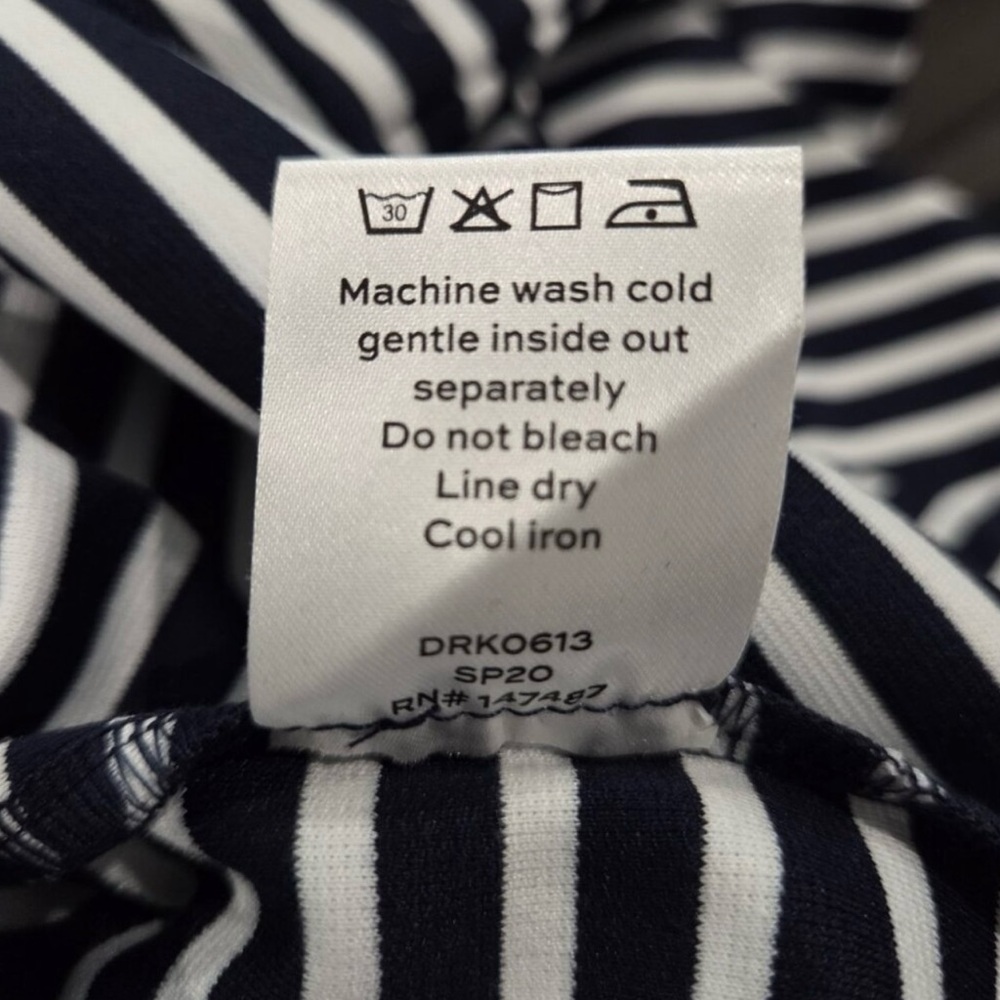 Draper James XXL Striped Ponte Sheath Dress Nautical Navy Blue & White Sailor - Picture 9 of 10